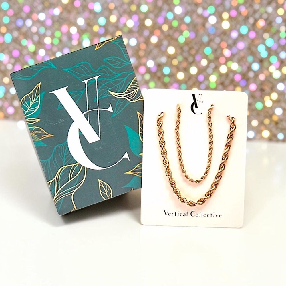 VERTICAL COLLECTIVE VERA BRAIDED NECKLACE Set Brand New With Tags MSRP $54